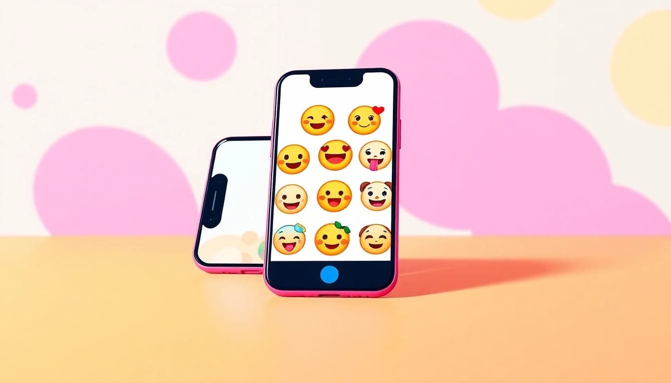 TikTok emojis displayed on a smartphone screen in a colorful and energetic design.