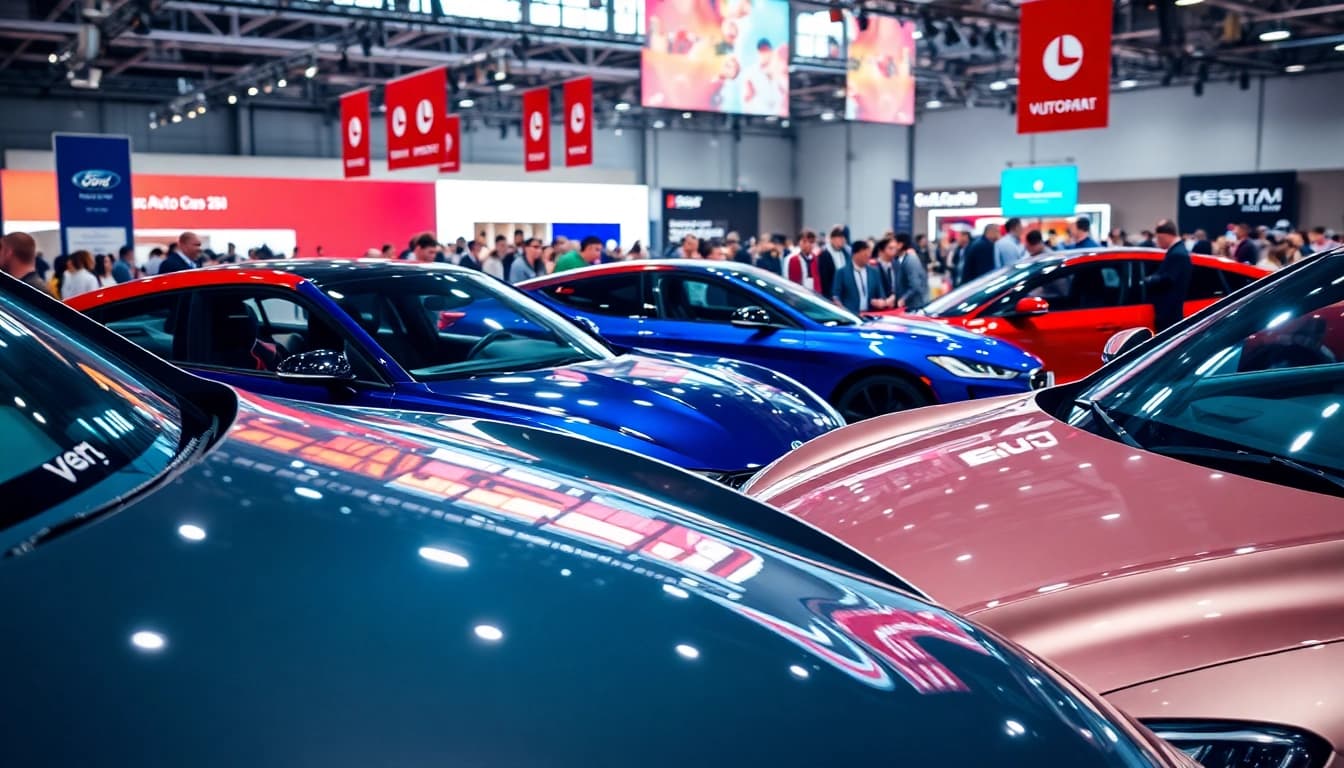 Visitors enjoy the Auto Cars Show featuring stunning cars and an engaging atmosphere.