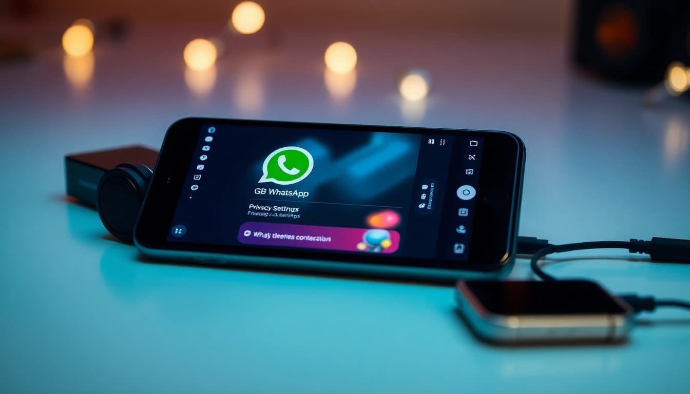 Explore the innovative features of GB WhatsApp on a sleek smartphone interface.