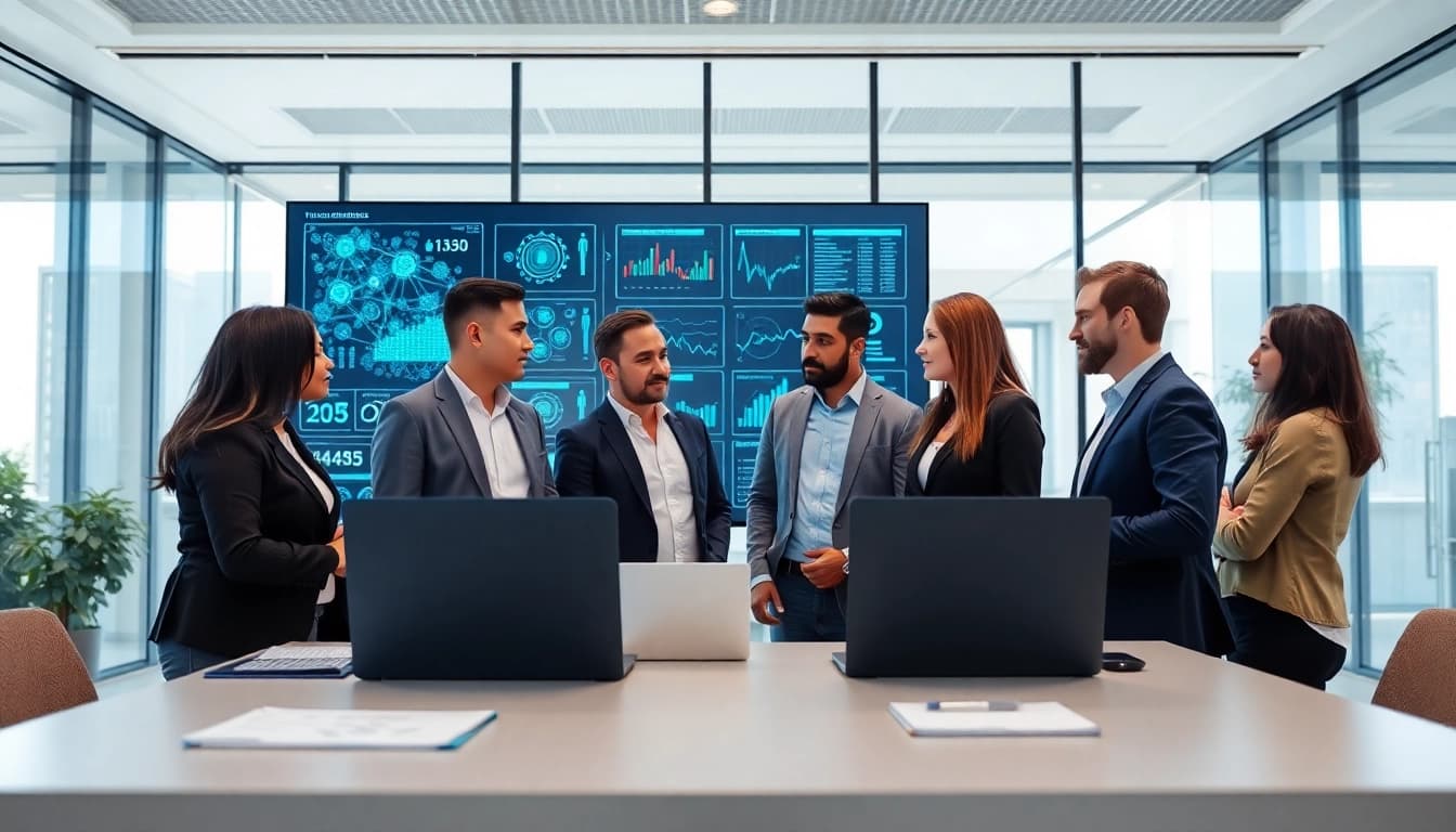 Explore innovative Business IT Solutions through a professional team collaboration.