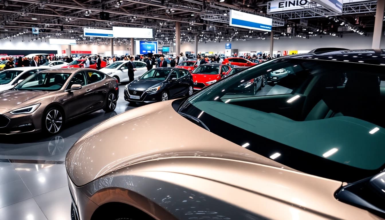 Discover innovative vehicles at the Auto Cars Show, featuring an engaging exhibition atmosphere.