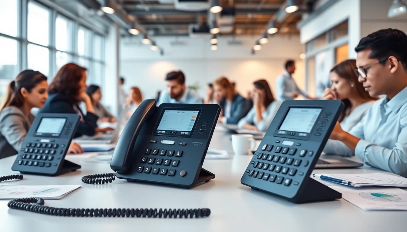 Enhance your operations with small business phone service in a collaborative office setup.