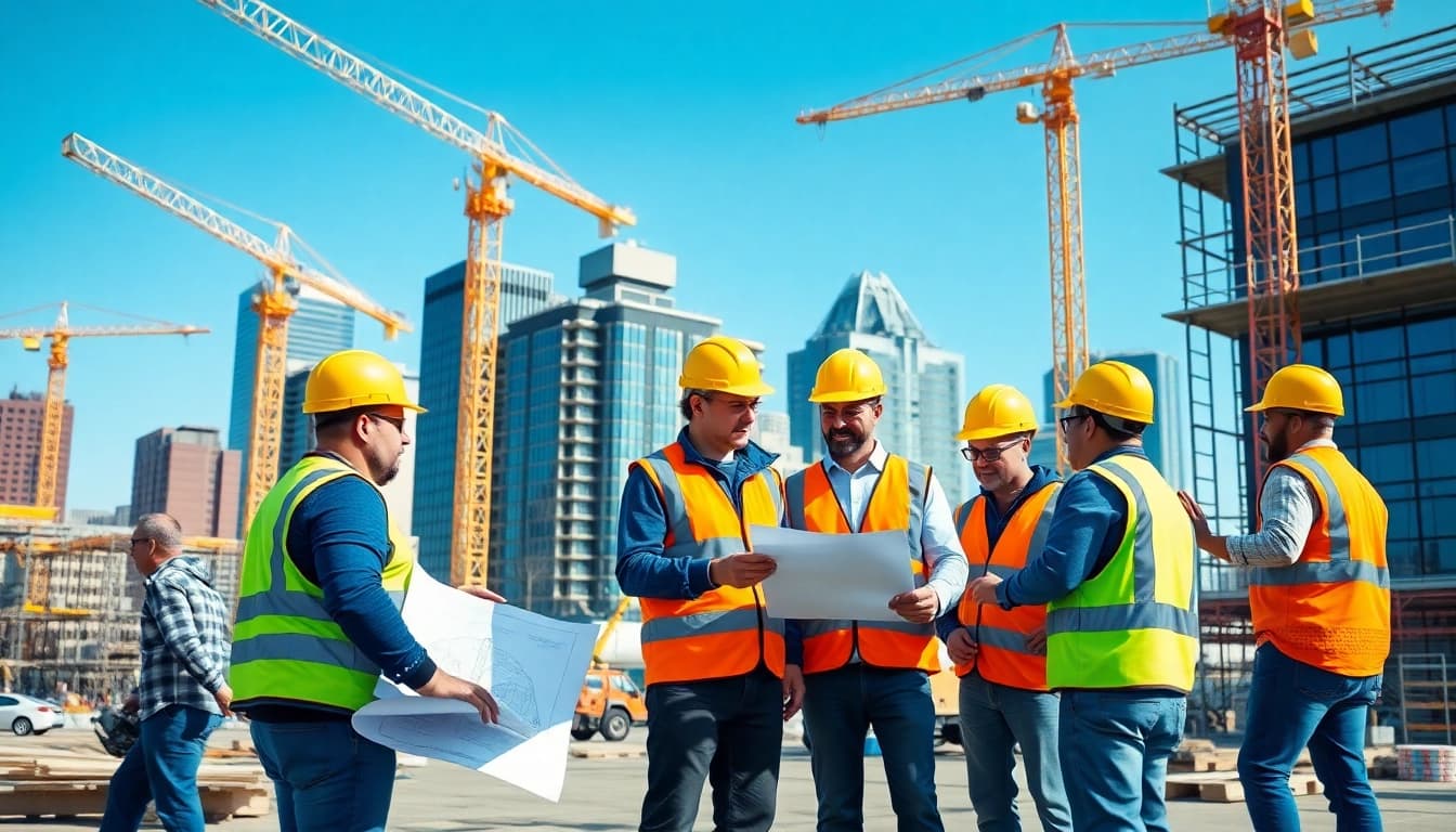 Construction team executing plans for a New Jersey Commercial General Contractor project.