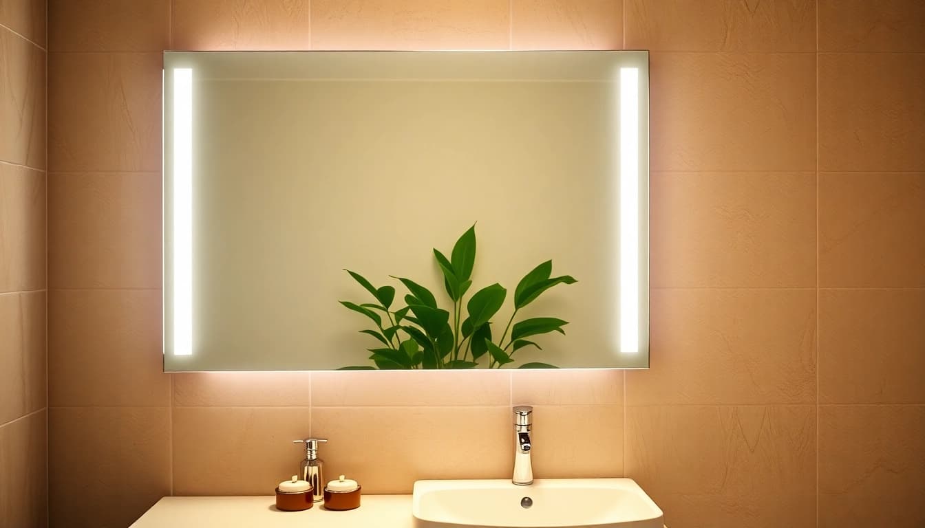 Enhance your space with a stylish bathroom mirror with led light reflecting modern elegance.