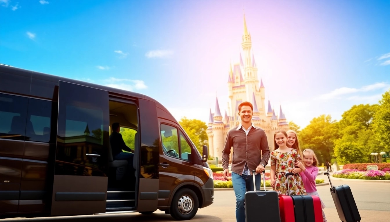 Families enjoying Disneyland Paris airport transfer services, arriving for a memorable vacation.