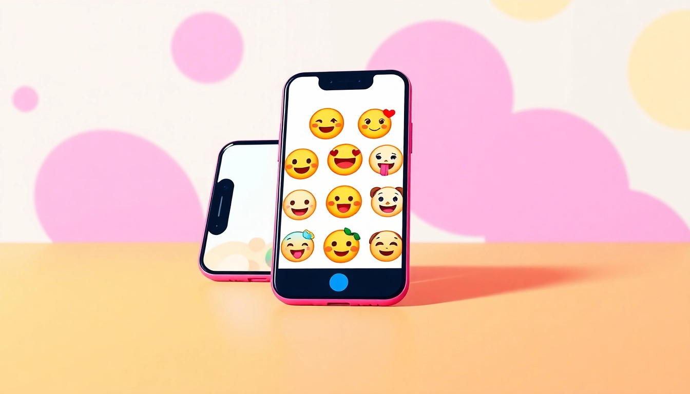 TikTok emojis displayed on a smartphone screen in a colorful and energetic design.