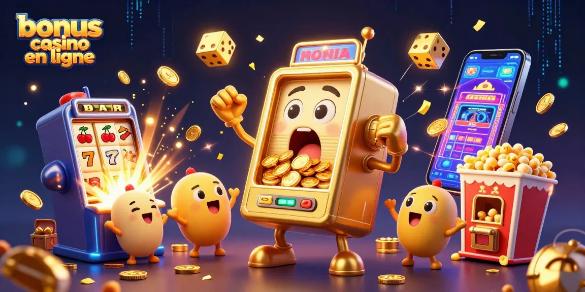 Gagnez un bonus casino en ligne avec une machine à sous dorée et des joies de jackpots!