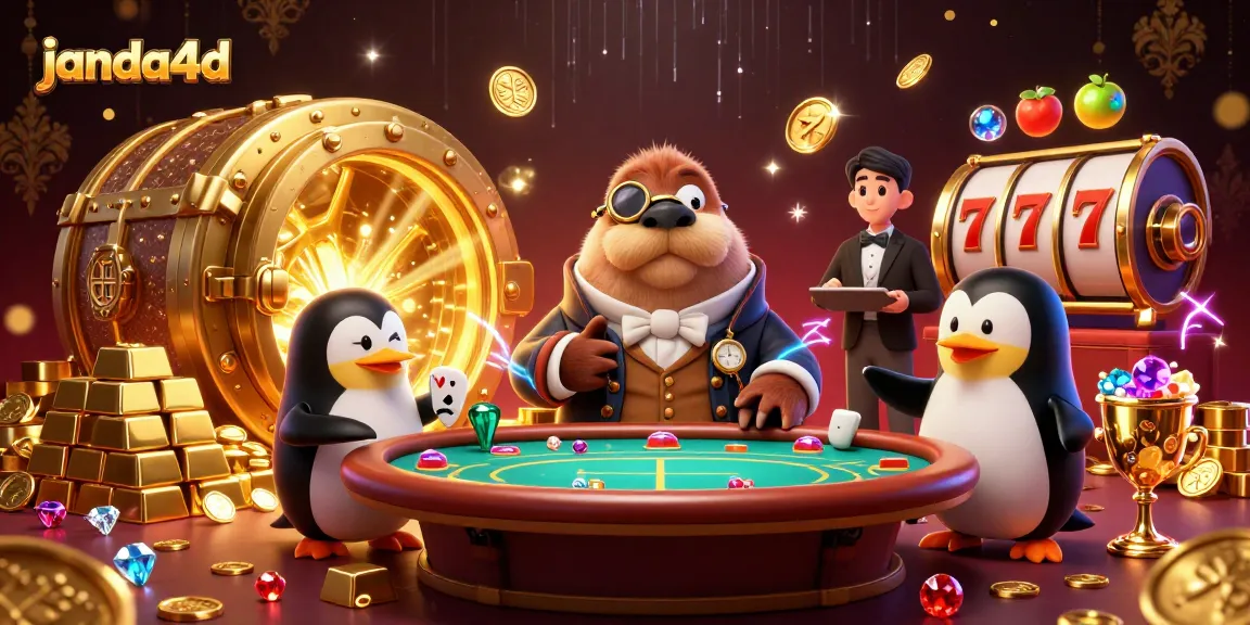 Menangkan permainan slot di janda4d dengan suasana kasino yang memukau dan karakter lucu yang menggembirakan.
