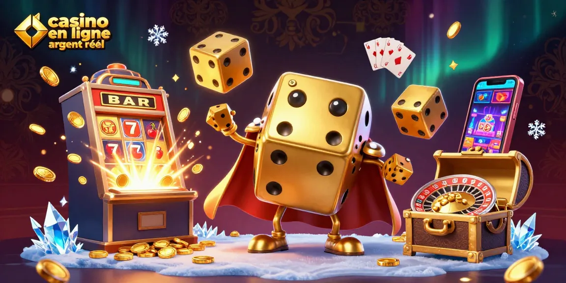 Jouez sur casino en ligne argent réel avec des personnages de dés et machines à sous animés.