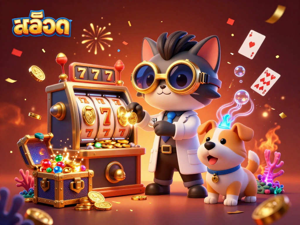 Spin the reels and win big with สล็อต in this vibrant 3D cartoon casino scene filled with excitement!