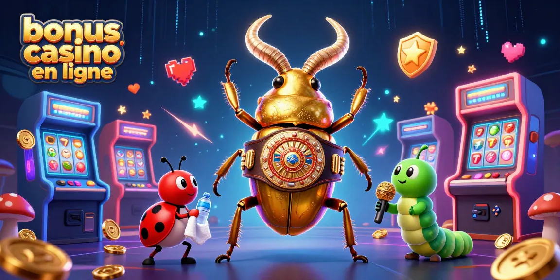 Scènes de championnat avec un scarabée doré et un lever de joyaux sur le bonus de casino en ligne.
