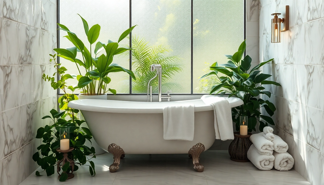 Revitalizing bathroom remodeling with clawfoot tub and tranquil ambiance.