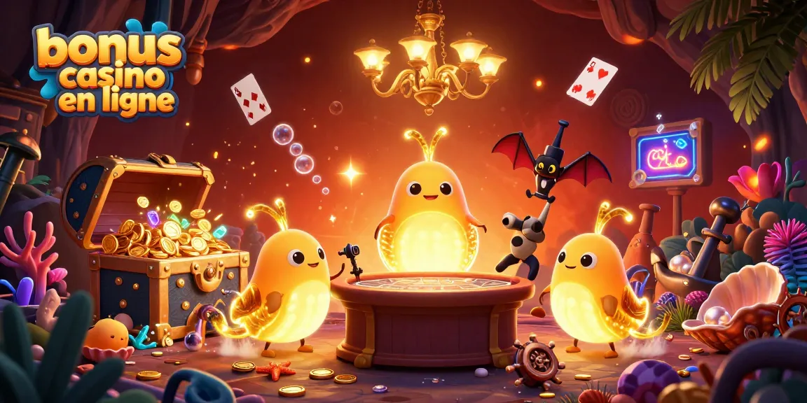 Illuminez votre aventure de bonus casino en ligne avec cette scène de casino sous-marin animée par des vers luisants.