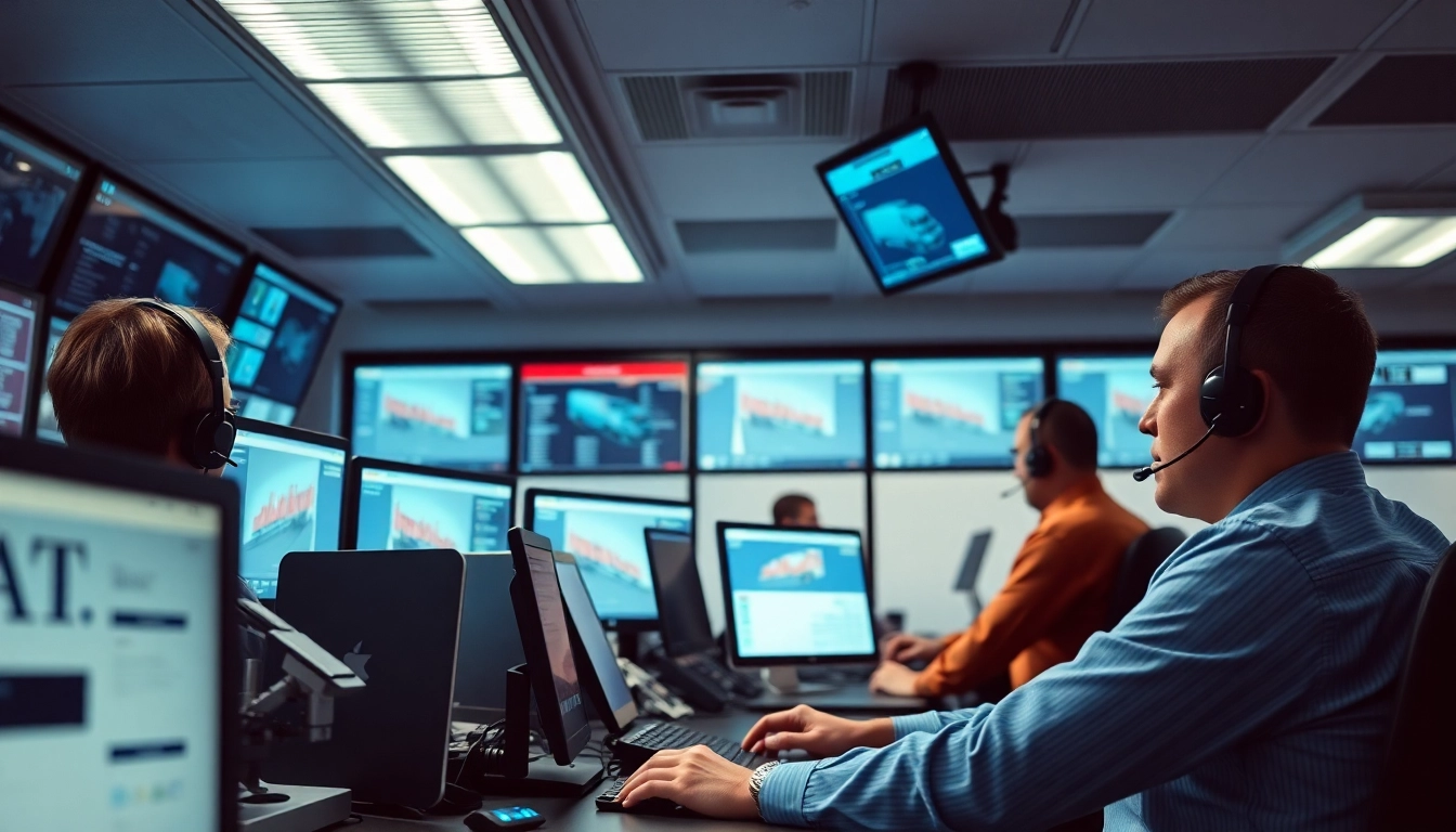 Truck Dispatch Service team coordinating freight loads with real-time updates in a professional environment.