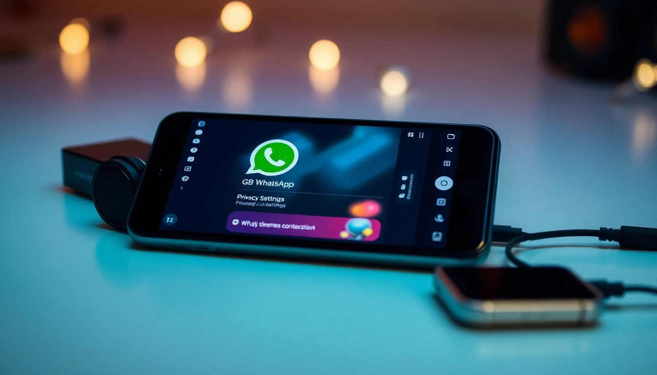 Explore the innovative features of GB WhatsApp on a sleek smartphone interface.