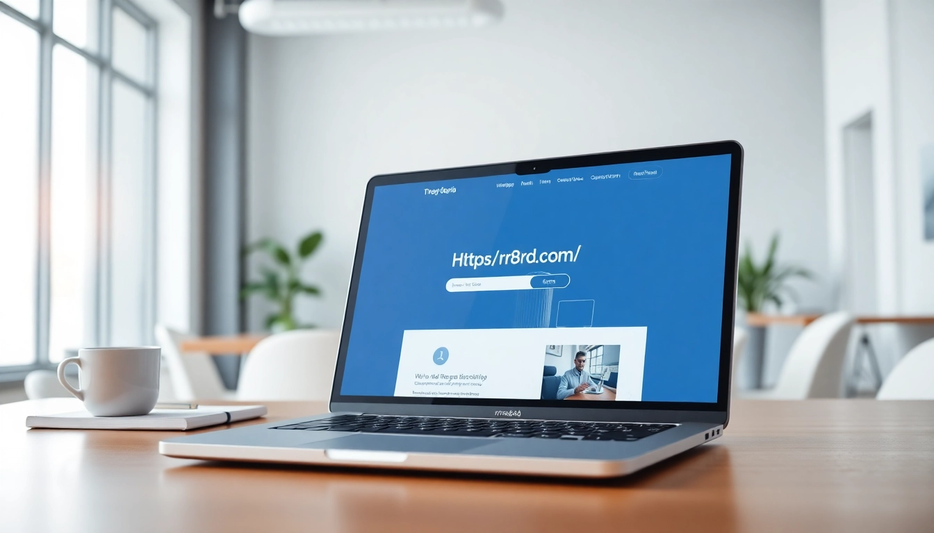 Showcasing website interface of https://rr88rd.com/ on a modern laptop in a bright office.