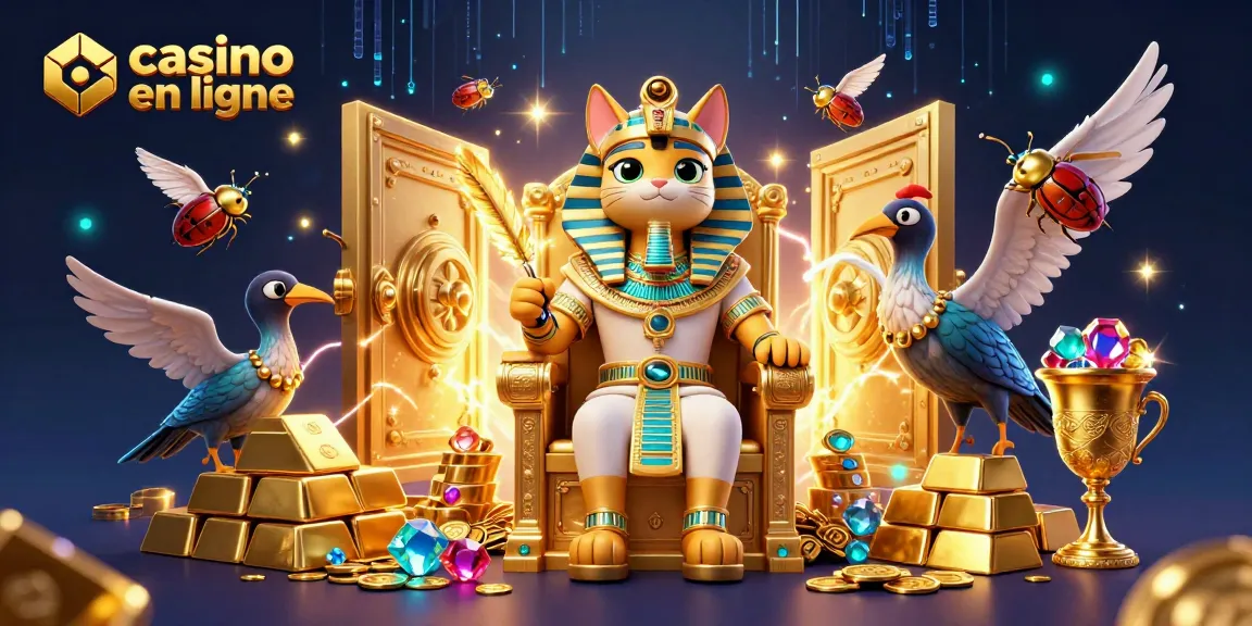 Découvrez le monde magique du casino en ligne avec un pharaon égyptien, des trésors et des jeux.