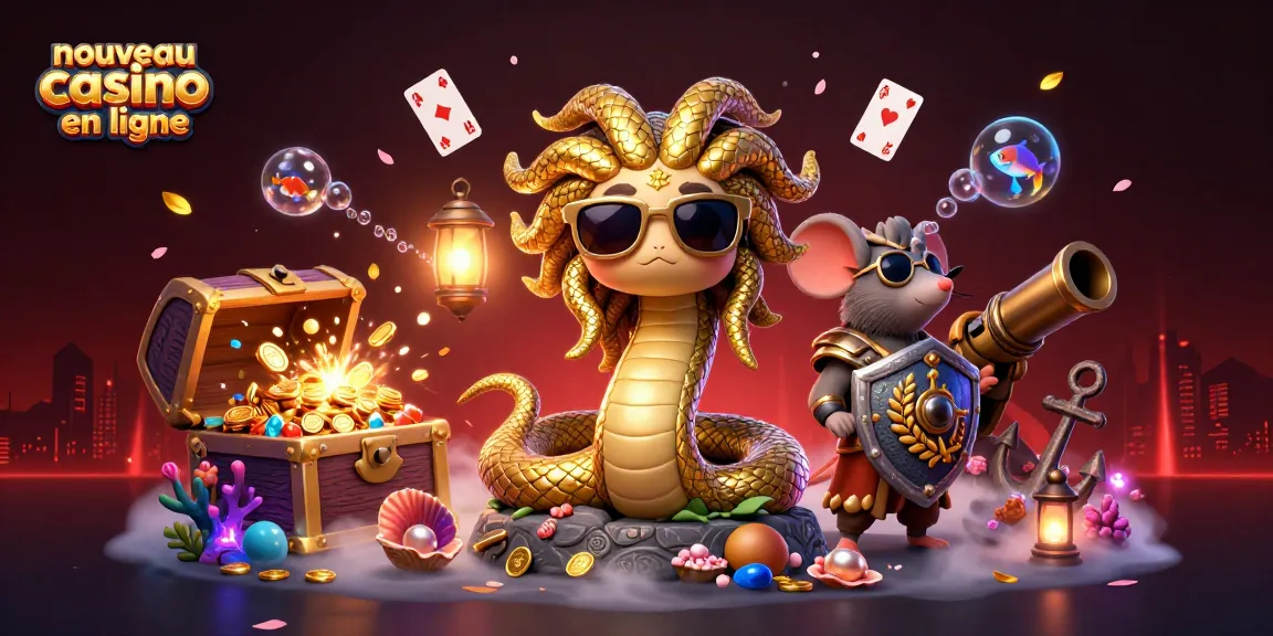Découvrez un nouveau casino en ligne où Méduse et un guerrier souris se retrouvent au milieu de trésors sous-marins.