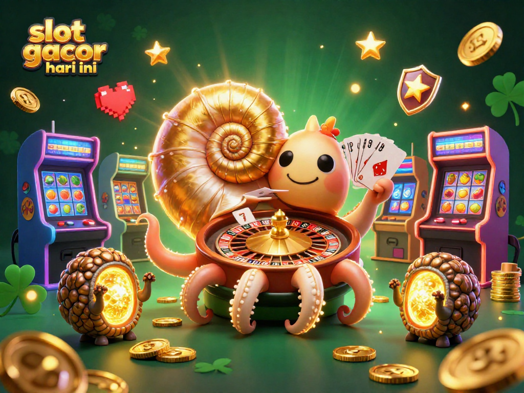 Play slot gacor hari ini with vibrant characters and casino-themed elements in an exciting scene.