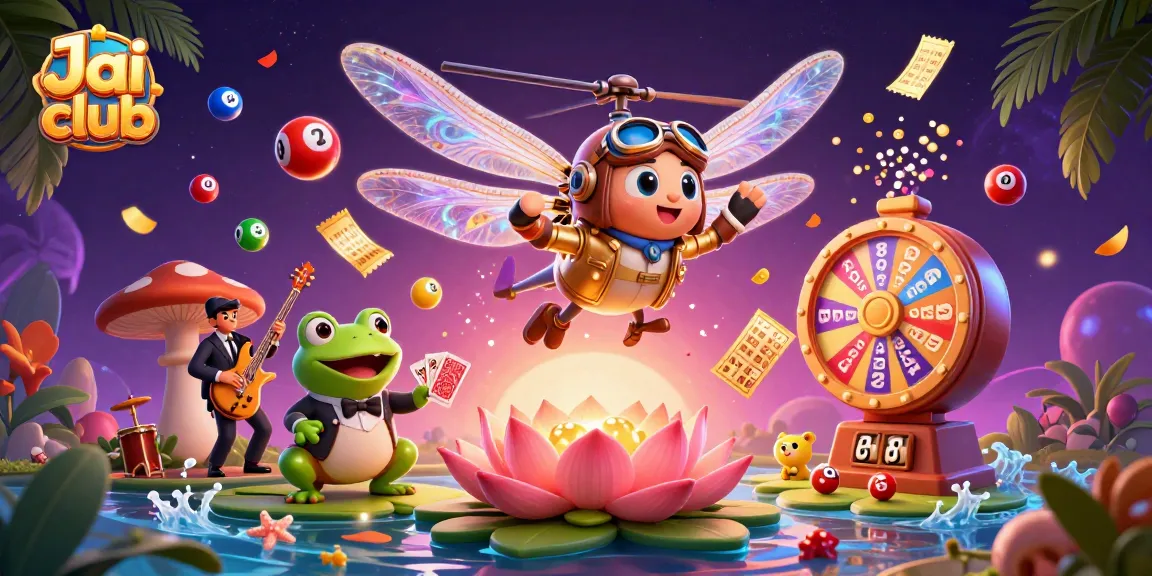 Experience thrilling gameplay at Jai club with a vibrant casino scene featuring lively characters and dynamic elements.
