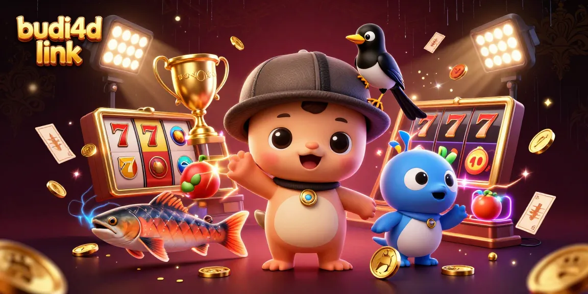 Experience winning moments at budi4d link with vibrant slot games and captivating characters in a rich casino scene.