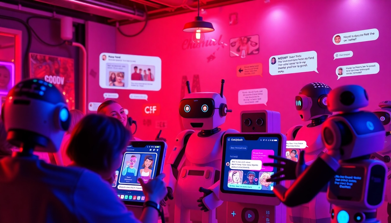 Engaging visualization of an nsfw ai chatbot experience, showcasing diverse characters and creative interactions.