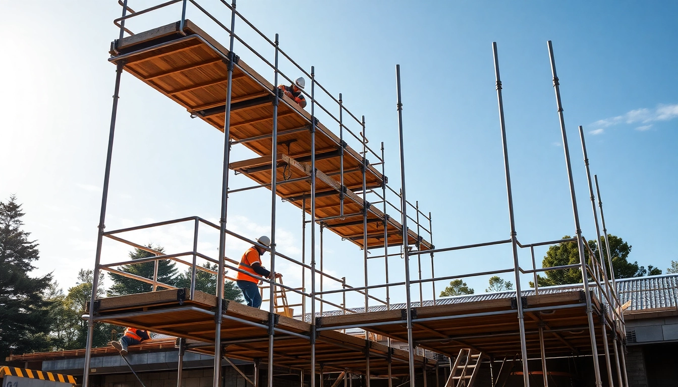 Engaged scaffolding setup illustration in Whangarei highlighting Scaffold hire in Whangarei services.