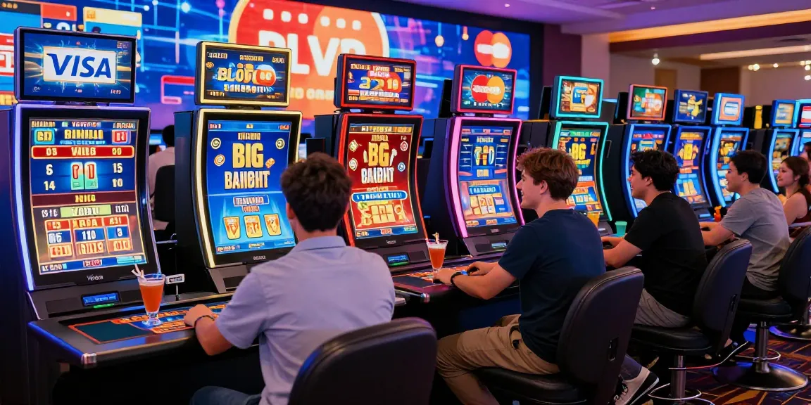Exciting gameplay at credit card casinos at eatm.org.uk with diverse players enjoying slots and table games.