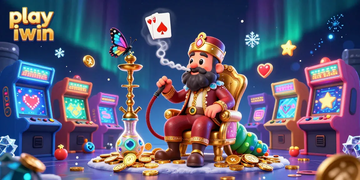 Spin to win with play iwin in a magical 3D casino scene bursting with vibrant game elements.