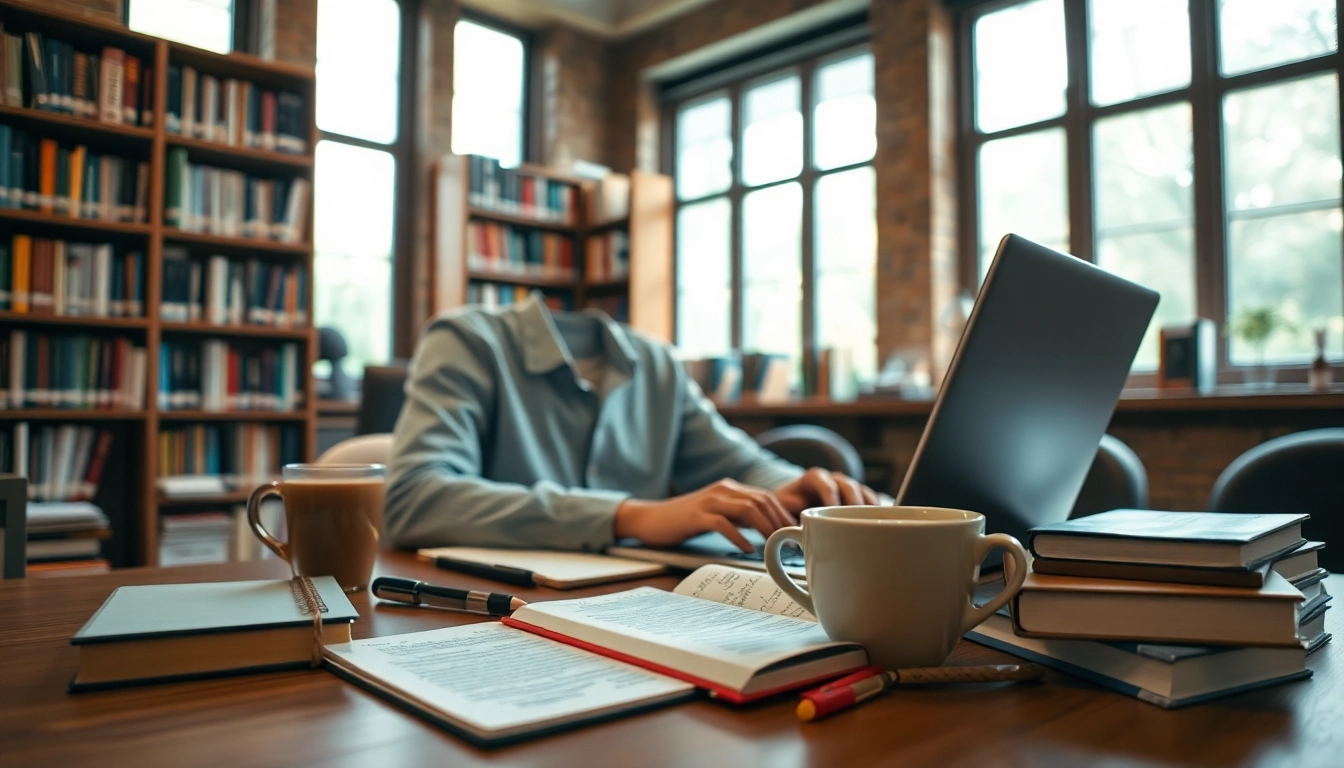 Learn how to write a nursing research paper with an image of a focused student in a library.