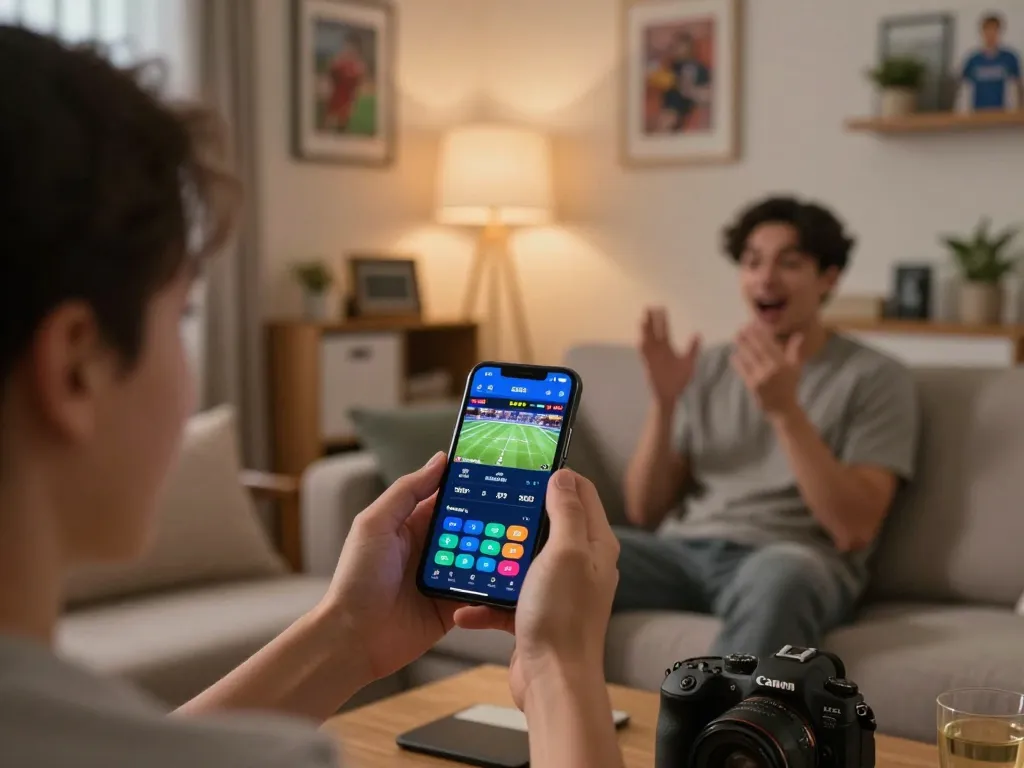 S666 mobile betting app in action with excited user engaged in sports betting