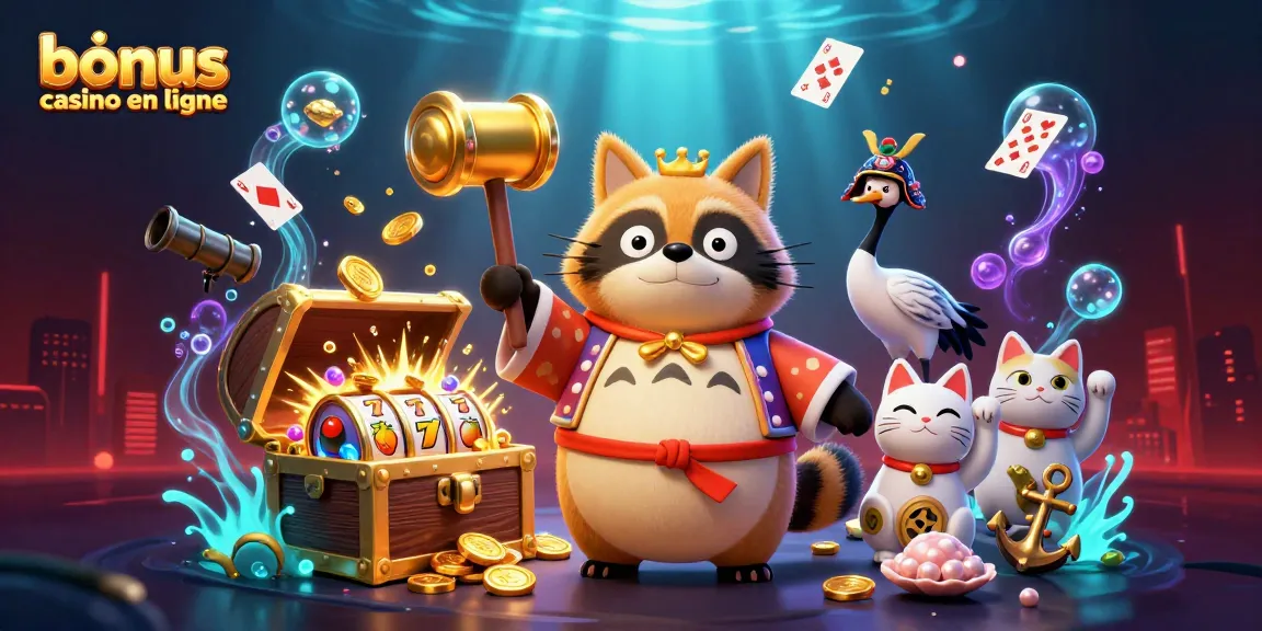 Obtenez des bonus casino en ligne avec les personnages chanceux en animation 3D.