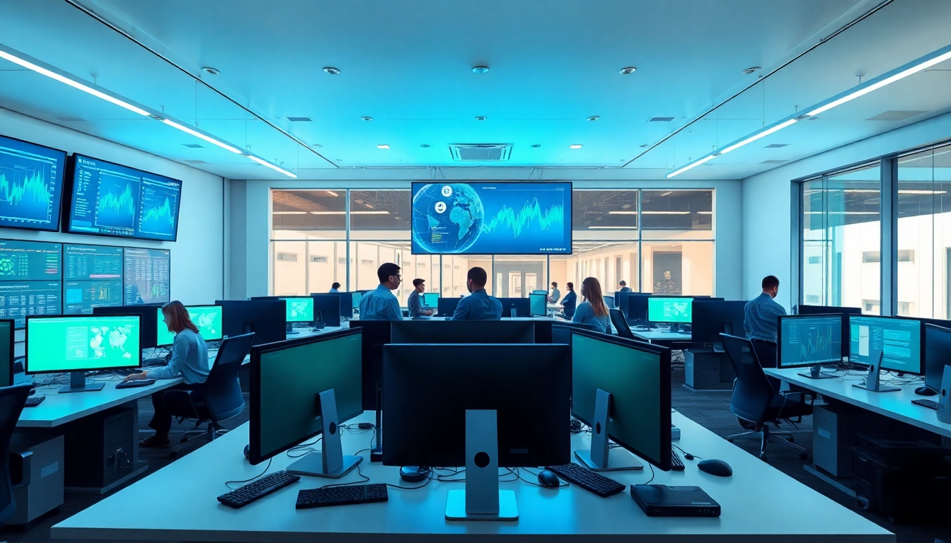 Managed IT services near me team collaborating in a modern office environment.