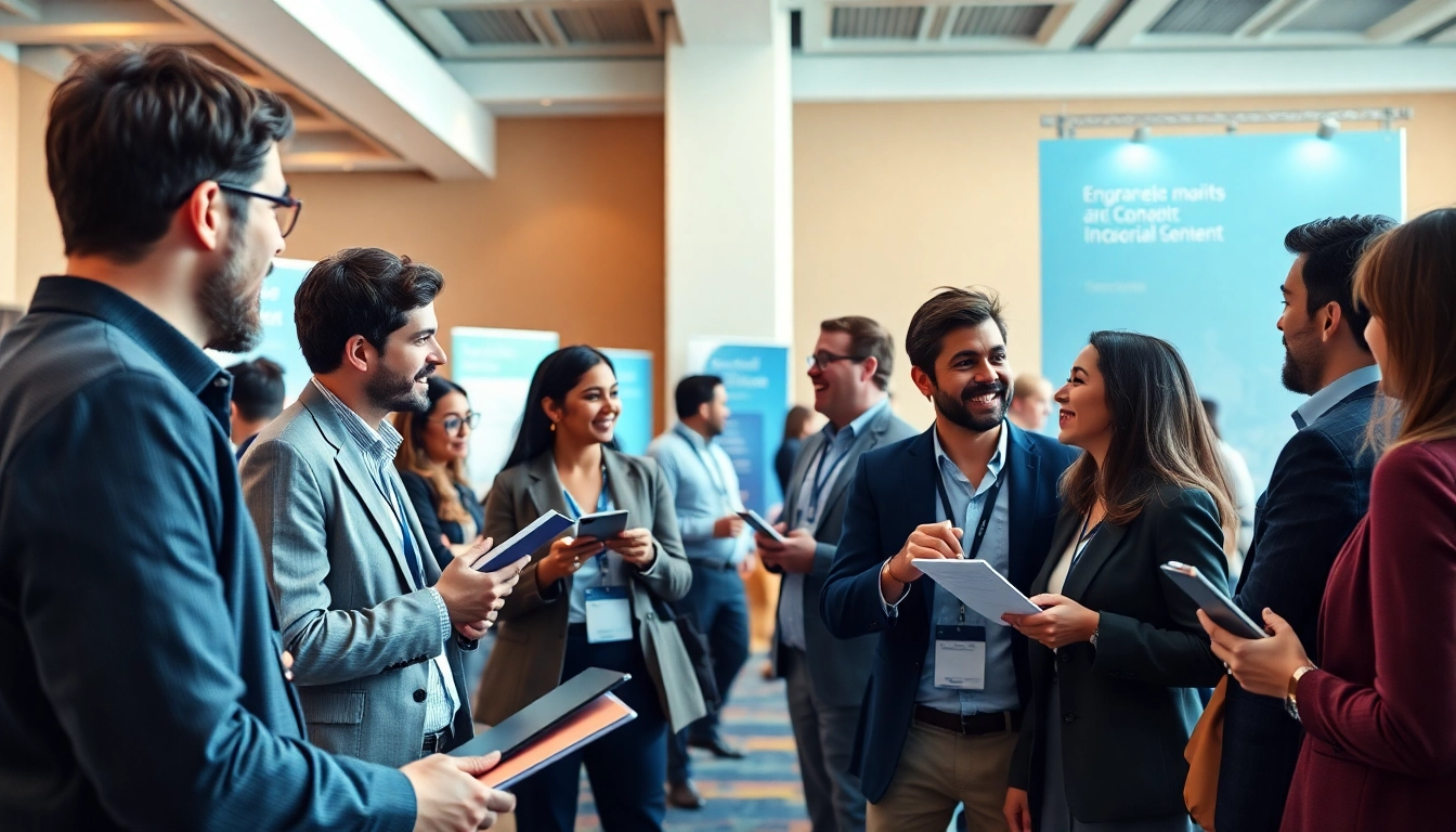 Engaged participants at a founder investor networking conference exchanging ideas and insights.
