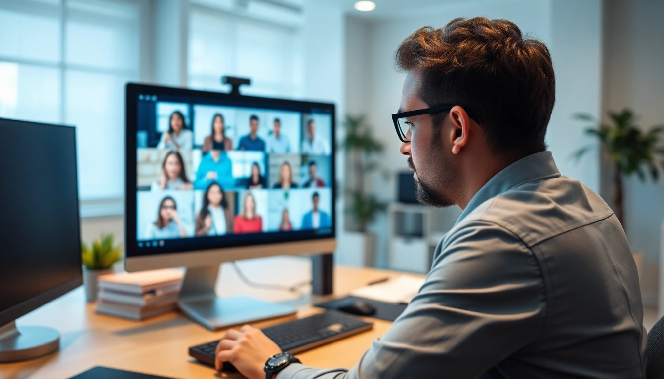 Enhance video translation with professional translator collaborating in modern office.