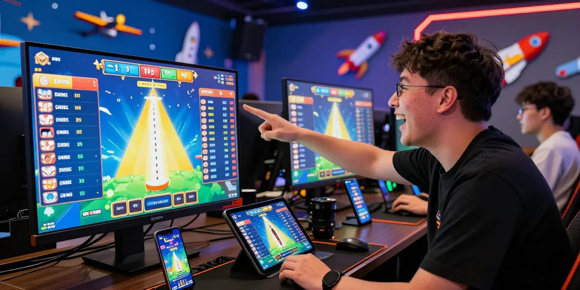 Excited player engaging with Aviator crash game, vibrant digital interface and energetic atmosphere.