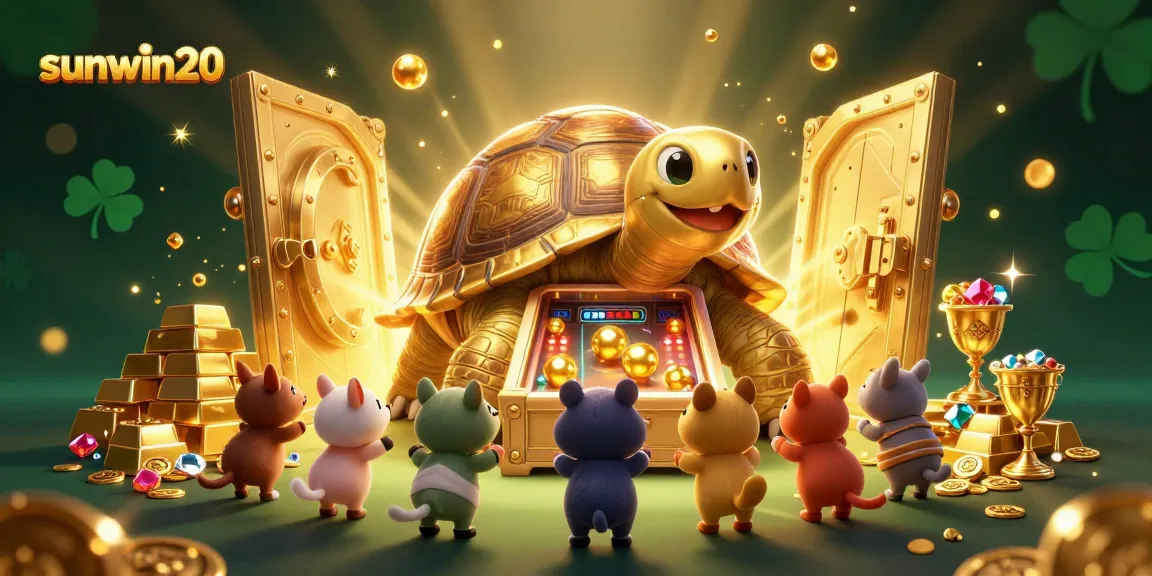 Spin and win with sunwin20 at this vibrant 3D casino illustration filled with treasures and excitement.