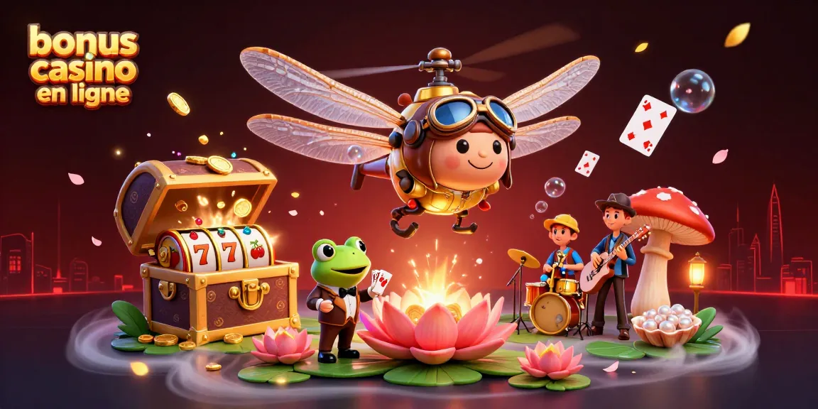 Gagnez avec des bonus casino en ligne dans une illustration dynamique de casino sous-marin.