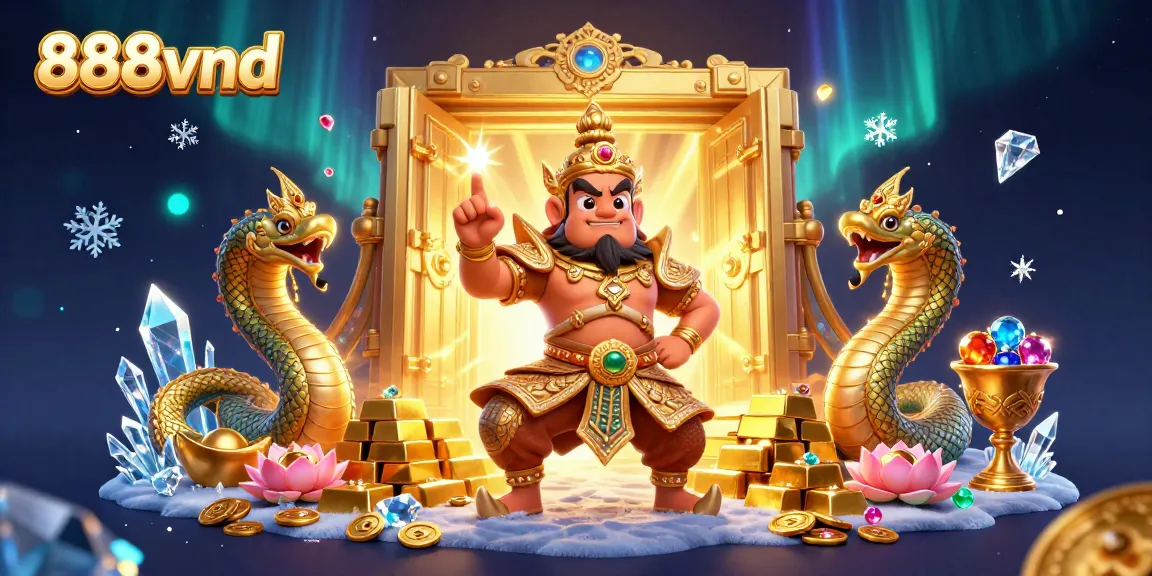 Experience excitement with 888vnd through dynamic gaming features and vibrant visuals in this casino illustration.