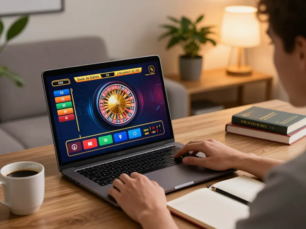 Engaging in strategic online gaming with G28 on a sleek laptop in a cozy setting