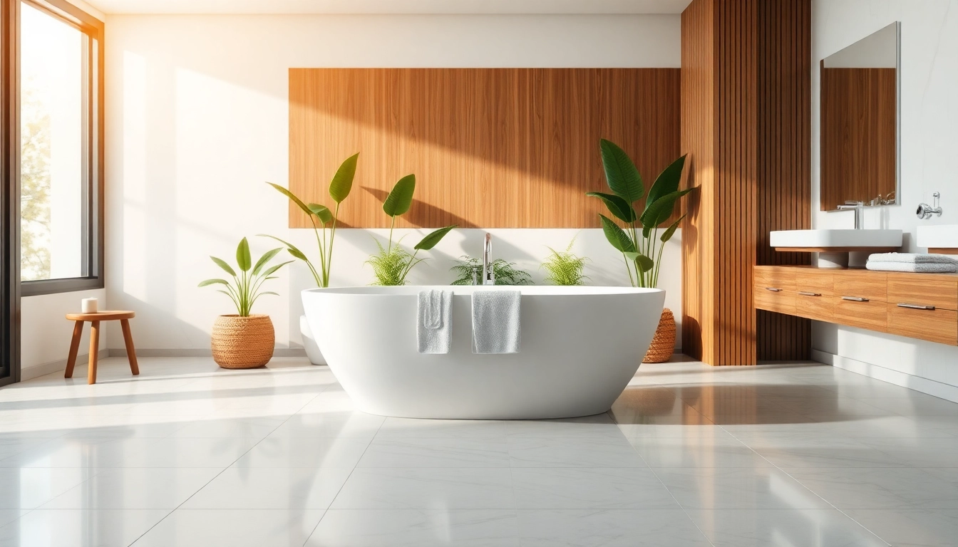 Enhance your bathroom with beautiful bath refurbishment featuring a freestanding tub and modern design.