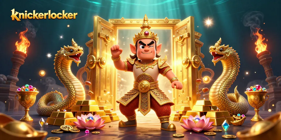 Spin and win at knickerlocker with vibrant casino characters and gold treasures!
