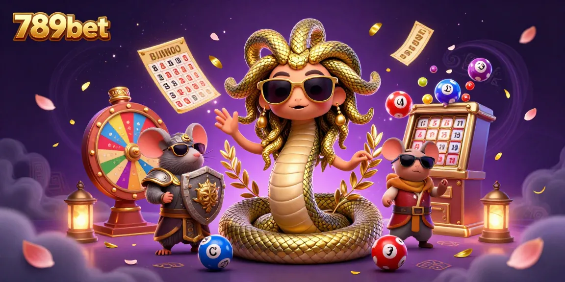 Experience vibrant gameplay with 789bet's animated lottery scene, showcasing colorful balls, tickets, and prizes.