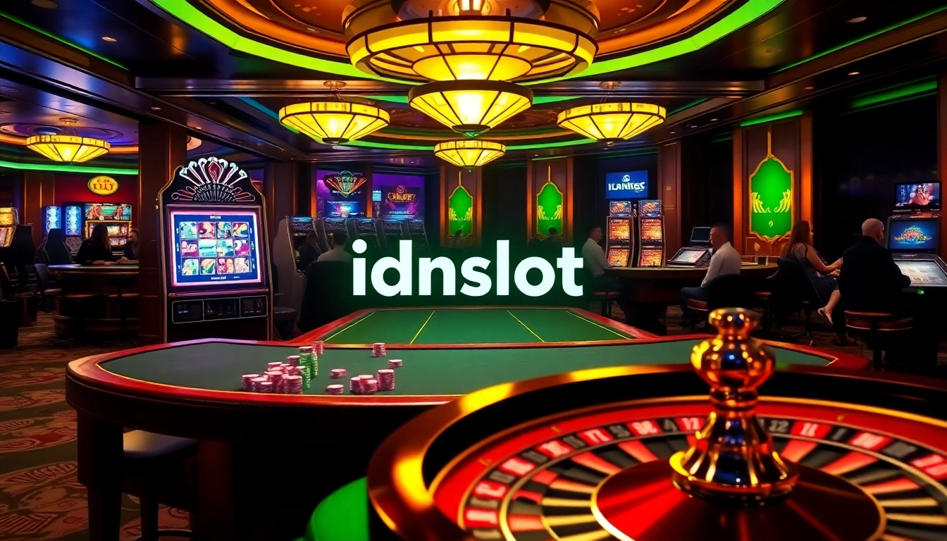 Engaging players at the idnslot gaming table with vibrant casino ambiance and dynamic action.