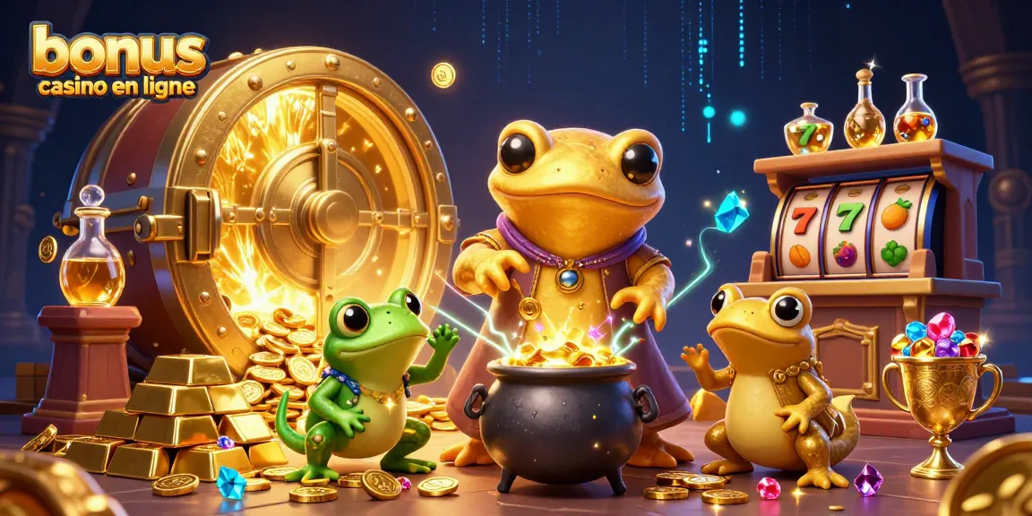 Visualisez un alchimiste salamandre transformant des métaux en or avec bonus casino en ligne, des éléments de jeu autour.