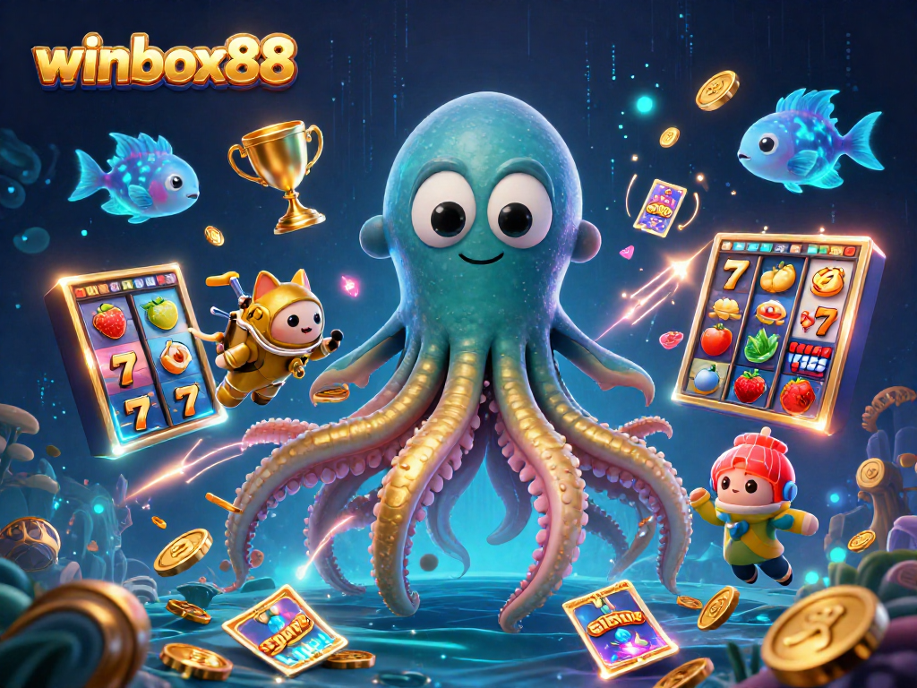 Spin the reels with winbox88's vibrant slot gaming adventure illustrated in dynamic detail.