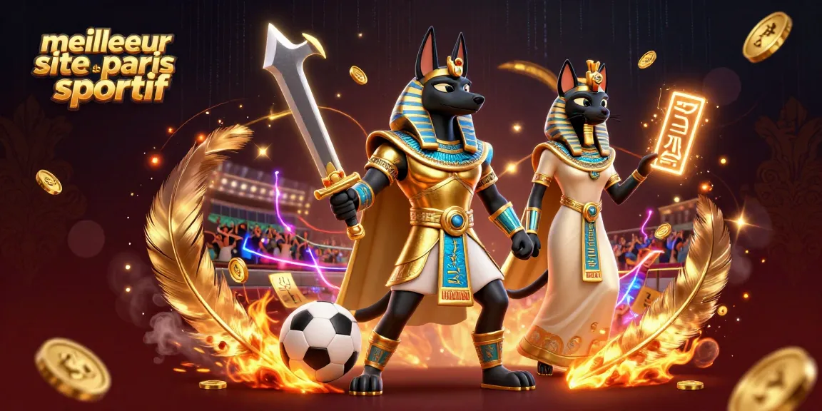 Vivez l'excitation sur le meilleur site de paris sportifs avec des personnages d'Anubis et Bastet.