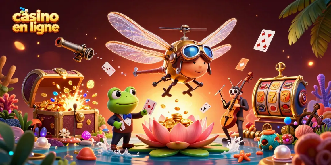 Jouez et gagnez au casino en ligne avec une scène animée de pilotes et croupiers.