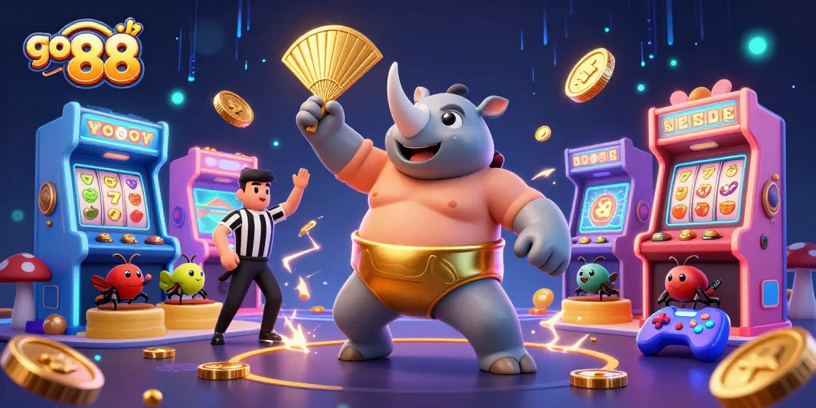 Experience the excitement of go 88 as the rhinoceros beetle champion unleashes a jackpot of coins.