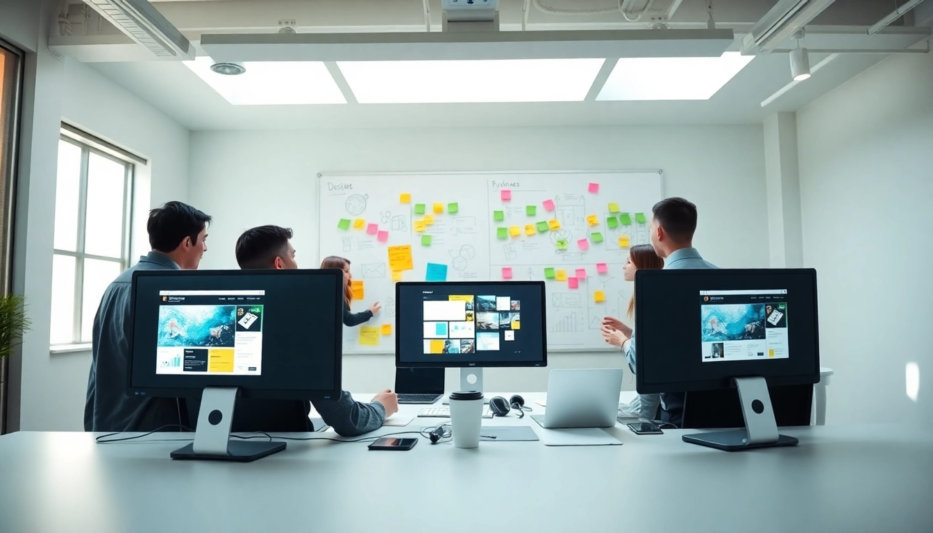 Collaborative team of a web design company creating innovative digital solutions.